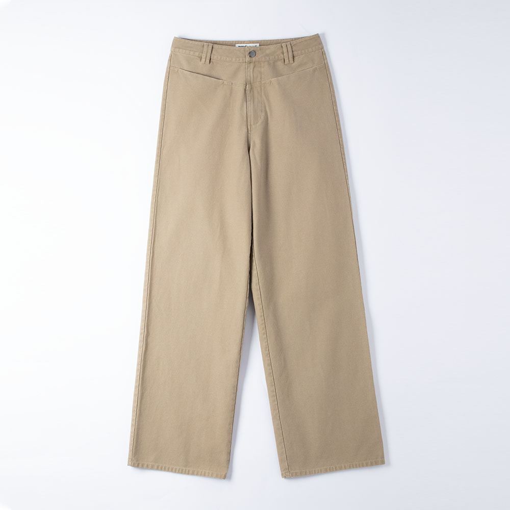 Khaki Wide Leg Chino Pants